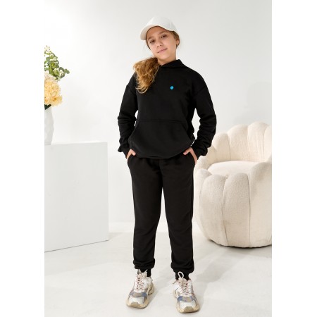 Дитячий спортивний костюм гудзик | Стильний костюм для дівчаток і хлопчиків | Українське виробництво Чорний